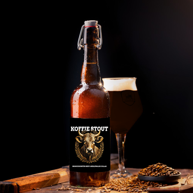 NIEUW! Berlewalde collab Bronckhorster Beef koffiestout - 75CL